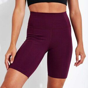 Girlfriend Collective Maroon Purple High Rise Biker Shorts